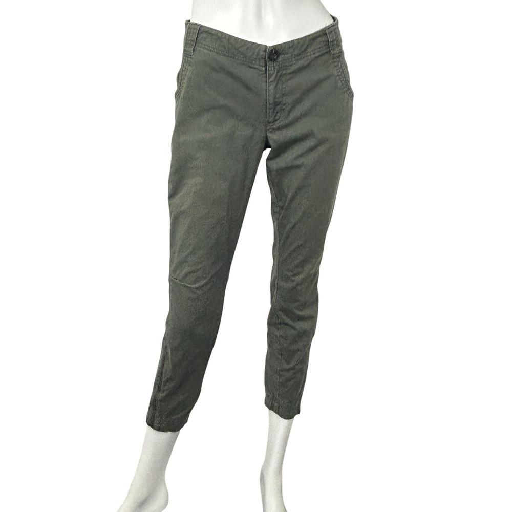 Athleta Jogger Pants Organic Cotton Zip Ankle‎ Green Women 0